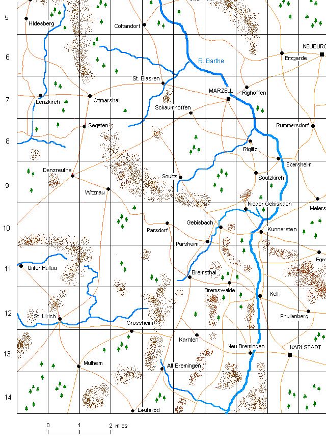 The wider Marzell area - NOTE THAT ONLY THE WEST CENTRAL SECTION OF THE MAP HAS DETAILED SUBMAPS - ABOUT 66% OF THE TOTAL AREA